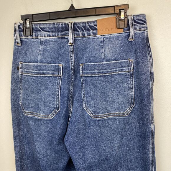 Judy blue‎ jeans women's 5 | 27x30 medium wash cargo jogger jb88779 no string - Picture 4 of 15